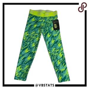 Nike Dri-Fit‎ Girl's Green-Neon-Yellow Leggings in Size 6 (NWT)